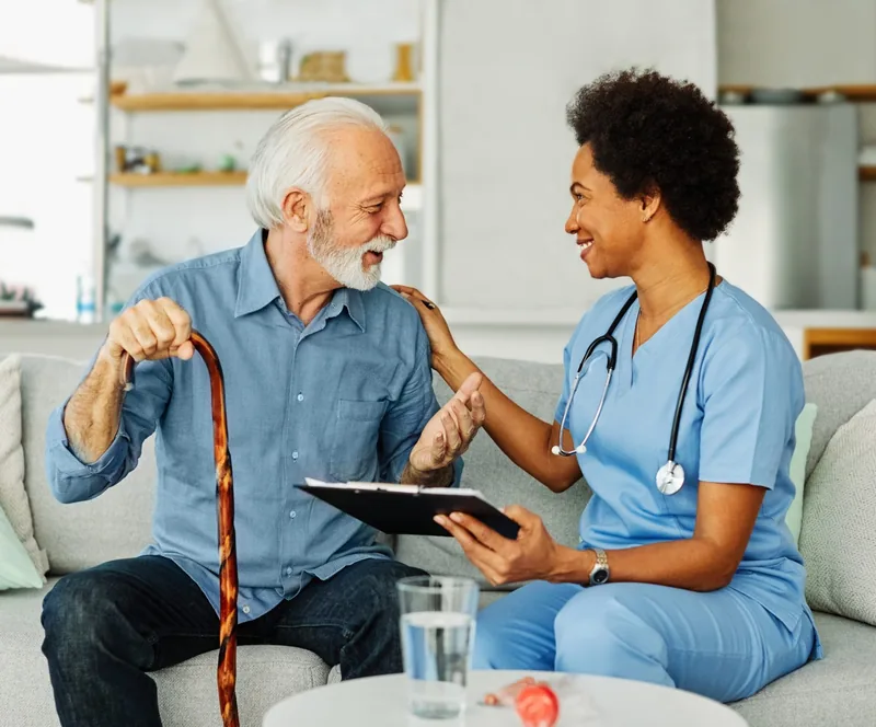 Compassionate hospice support caregiver at home