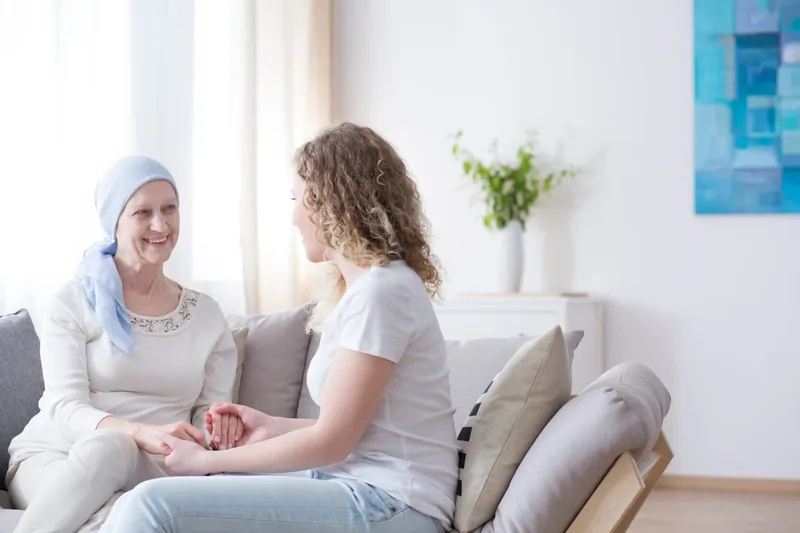 Caregiver helping a client with personal care