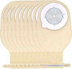 Ostomy Colostomy Supplies, 10 PCS Colostomy Bag, One Piece Drainable Pouches with Twist-Tie for Ileostomy Stoma Care, Cut to Fit(Max 20-65mm)